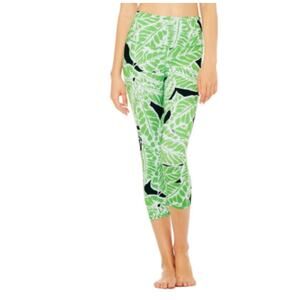 ALO YOGA Airbrush Tropical Print Capri Leggings // M